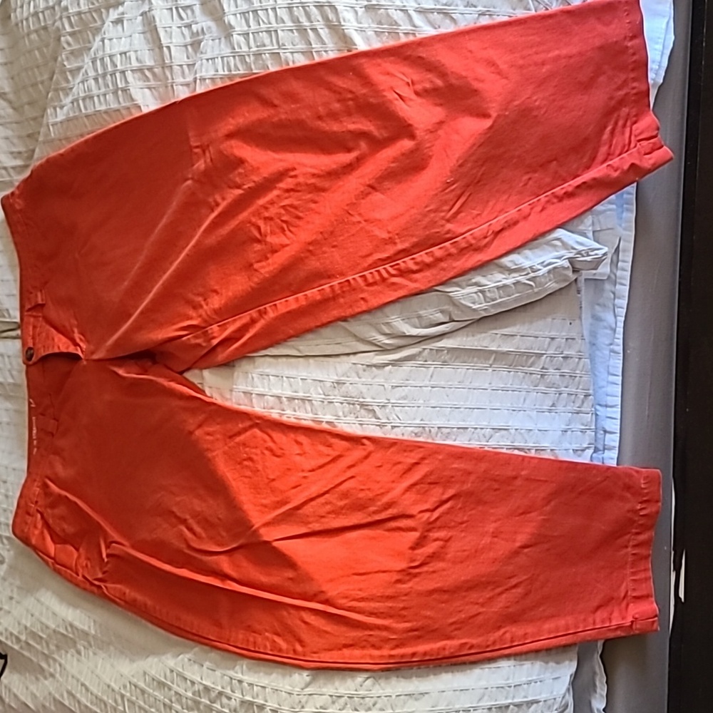 Gap Orange Broken In Straight Khaki Pants Size 14